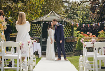 Outdoor wedding at Holdswoth House